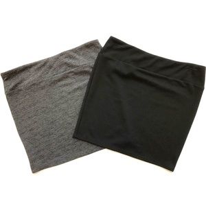Two Casual Mini Skirts: Black and Gray